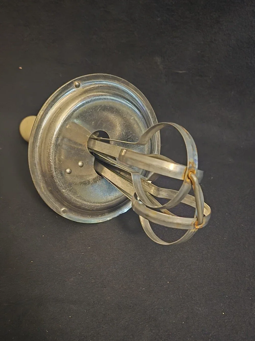 Vintage Hand Mixer with Cream Handles and Metal Beaters
